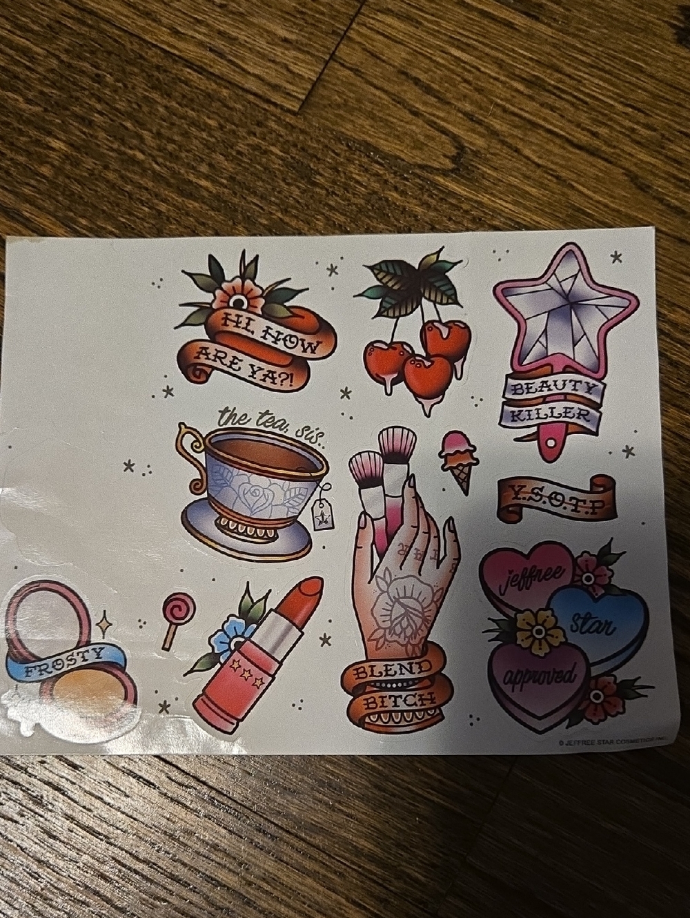 Sticker Sheet in Pink, Red & Blue